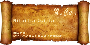 Mihailla Csilla névjegykártya
